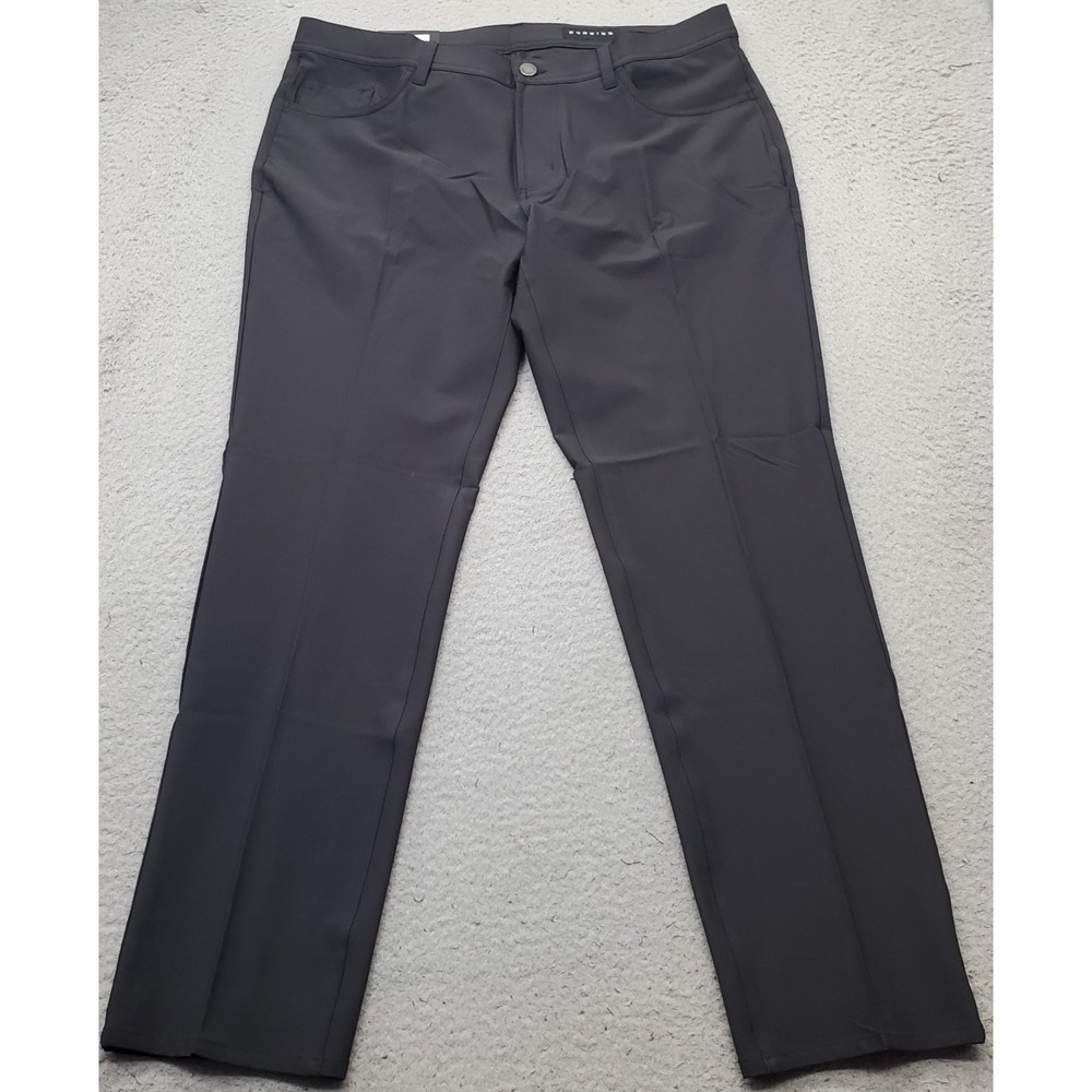 Dunning Golf Chino Pants Men 36/30 Black Performance Stretch Quick Dry D7S21P068
